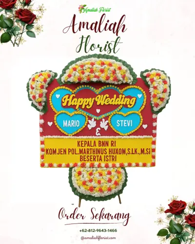 Karangan Papan Bunga Pernikahan di Situwangi